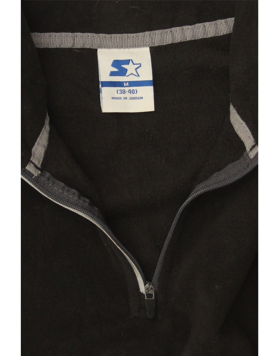 Maglione in pile da uomo STARTER con collo e zip UK 38/40 poliestere nero medio