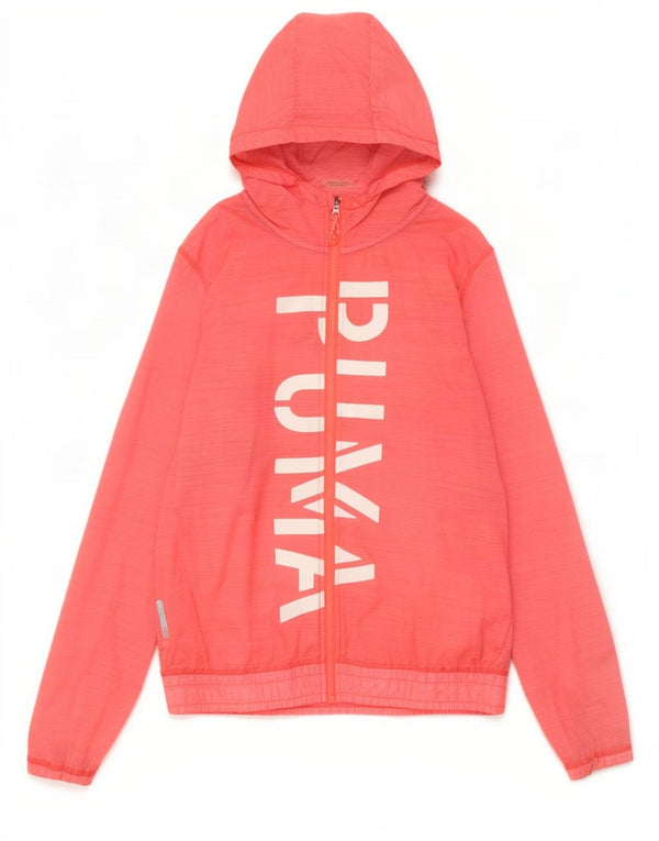 Giacca sportiva da donna con cappuccio grafico Puma UK 16 Large Pink Nylon
