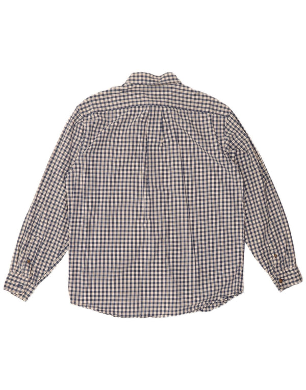 Camicia da uomo in flanella di Eddie Bauer, cotone a quadri blu medio
