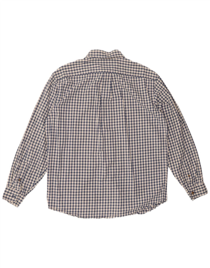 Camicia da uomo in flanella di Eddie Bauer, cotone a quadri blu medio
