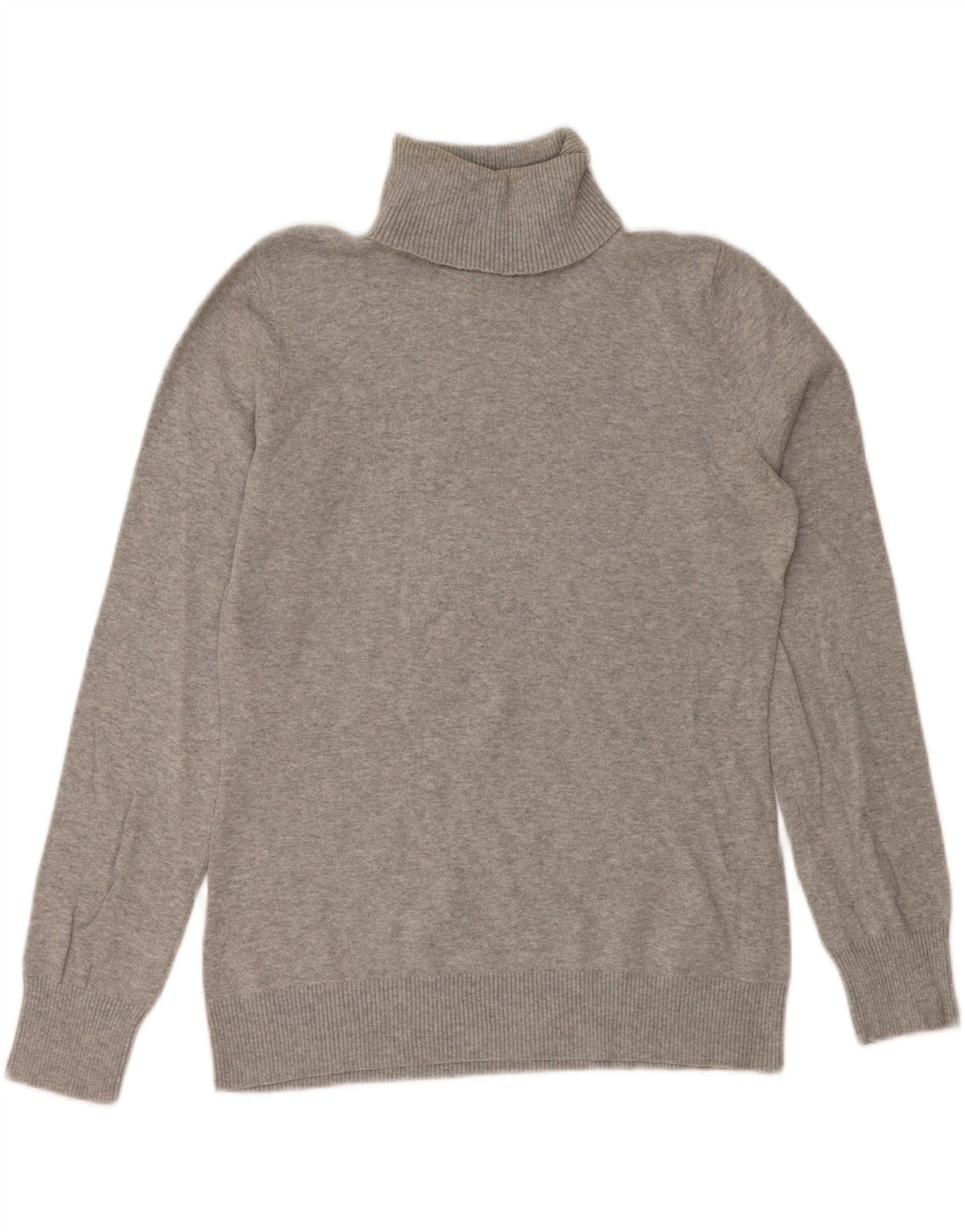 EDDIE BAUER Womens Roll Neck Jumper Sweater UK 12 Medium Grey Cotton Vintage Eddie Bauer and Second-Hand Eddie Bauer from Messina Hembry 