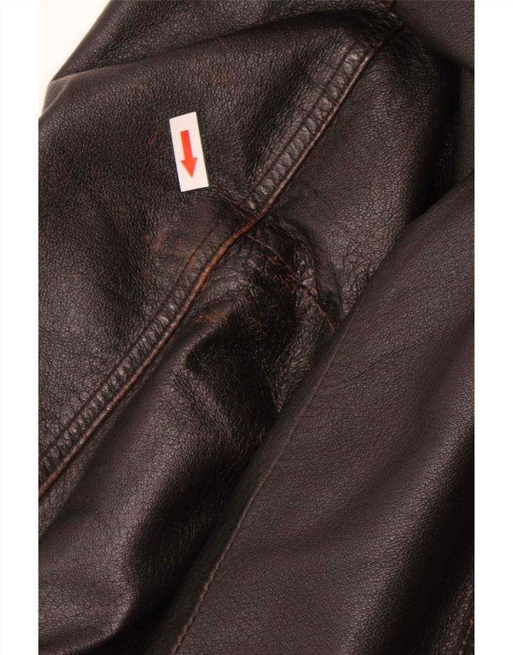 Giubbotto bomber in pelle vintage da uomo IT 52 XL Marrone retrò