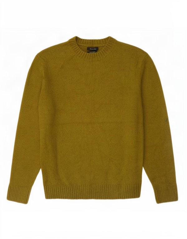 Maglione maglione girocollo da donna Massimo Dutti UK 14 grande cotone verde