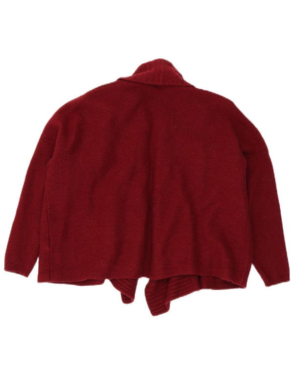 Massimo Dutti Maglione cardigan corto con maniche a 3/4 da donna UK 14 Bordeaux medio