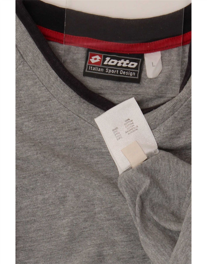 T-shirt da uomo Lotto Top Large in cotone grigio