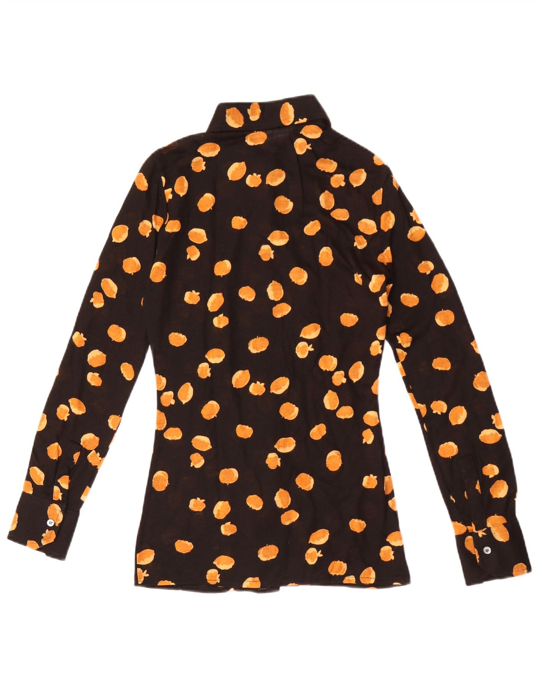 Camicetta camicia vintage da donna con motivo astratto IT 44 medio nero