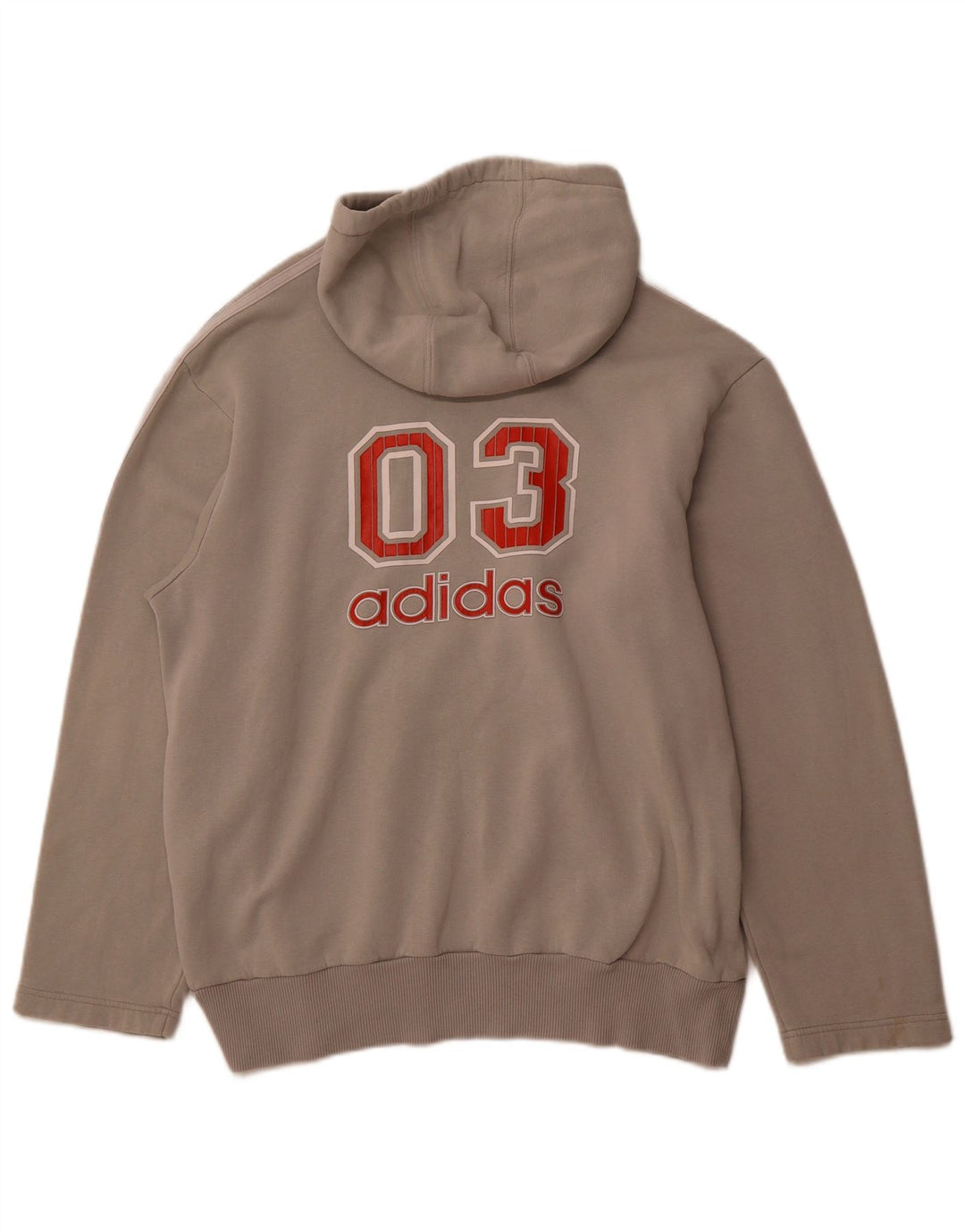 ADIDAS Mens Graphic Hoodie Jumper Medium Grey Cotton