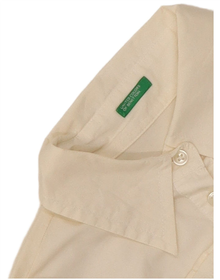 Camicia Benetton Donna UK 10 Small Cotone Bianco