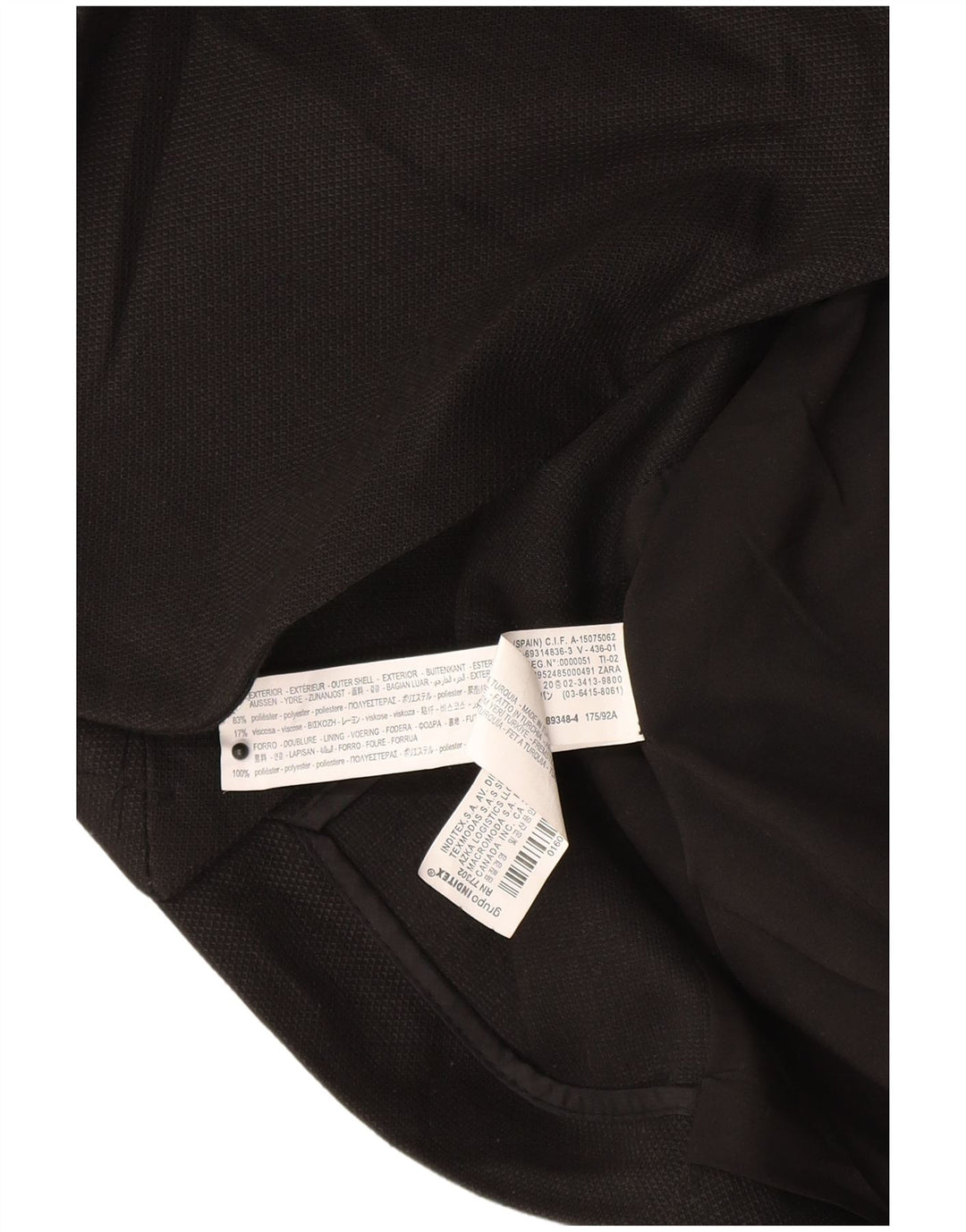 Giacca blazer a 2 bottoni da donna Zara UK 36 piccola poliestere nero