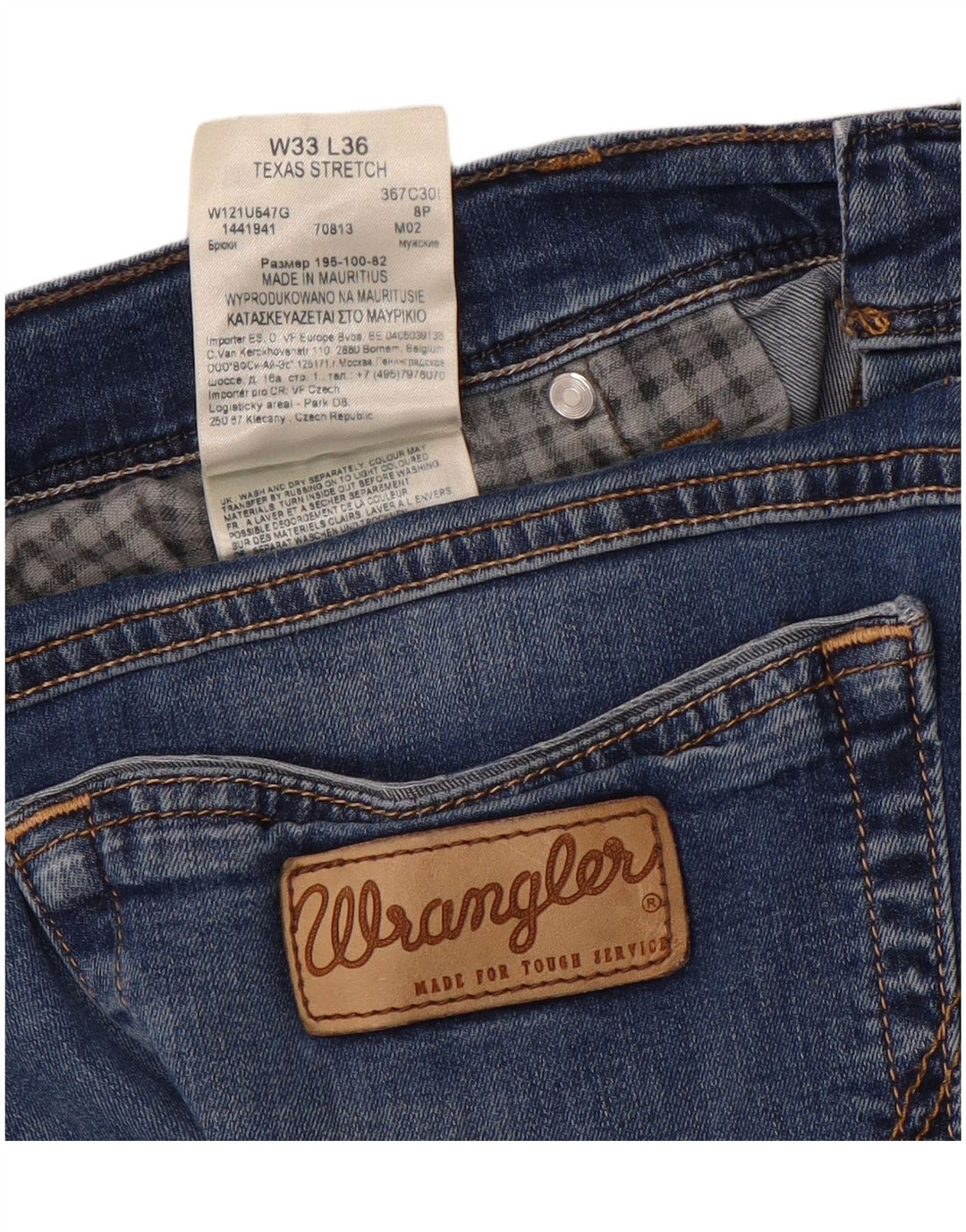 Jeans dritti elasticizzati Texas da donna WRANGLER W33 L31 cotone blu