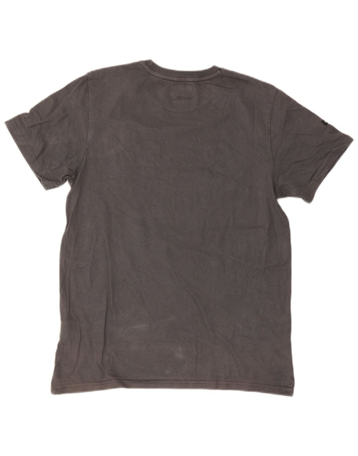 T-shirt grafica standard da uomo Superdry Top grande in cotone grigio
