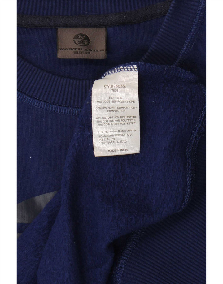 Felpa grafica da uomo North Sails in cotone blu medio