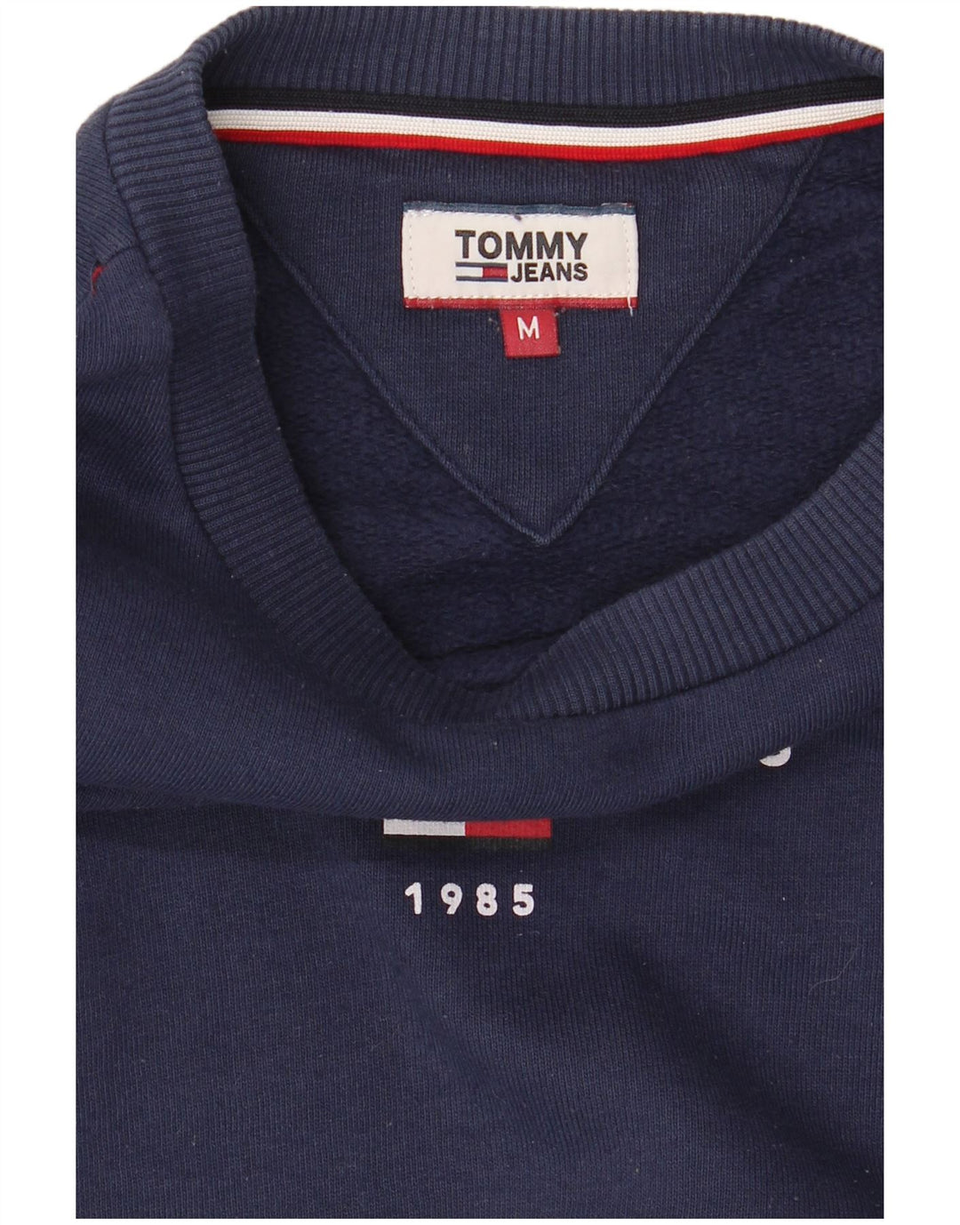 Felpa grafica da donna Tommy Hilfiger Maglione UK 14 Medio Blu Navy