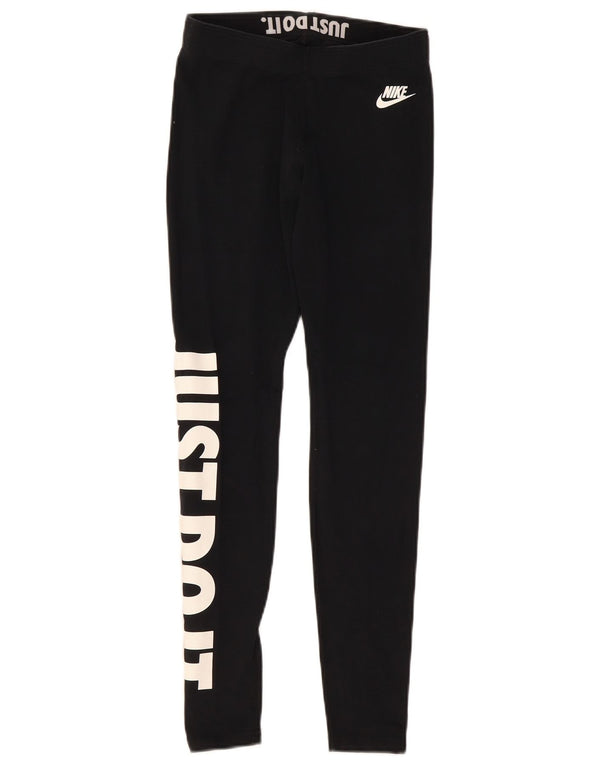 Leggings grafici da donna Nike UK 8 piccoli in cotone nero