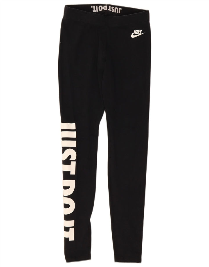 Leggings grafici da donna Nike UK 8 piccoli in cotone nero