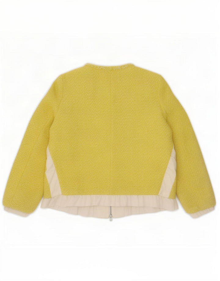 Giacca blazer con zip intera da donna Zara UK 14 color block giallo medio