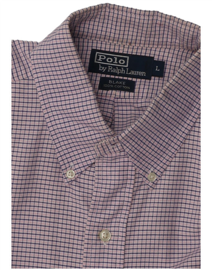 POLO RALPH LAUREN Camicia a maniche corte Blake da uomo grande a quadretti viola