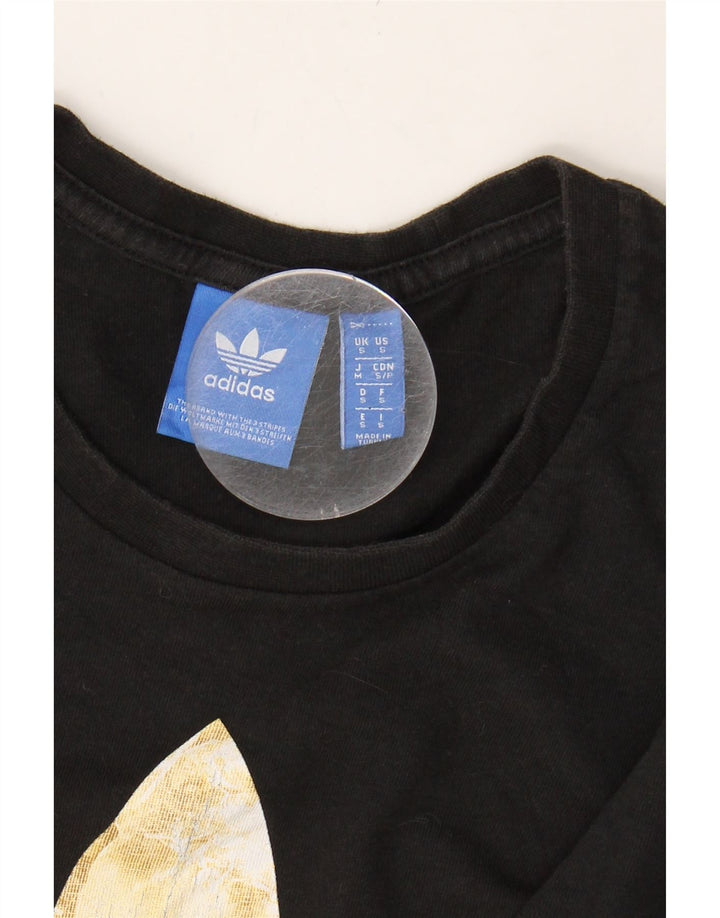 ADIDAS Mens Graphic T-Shirt Top Small Black Cotton Vintage Adidas and Second-Hand Adidas from Messina Hembry 