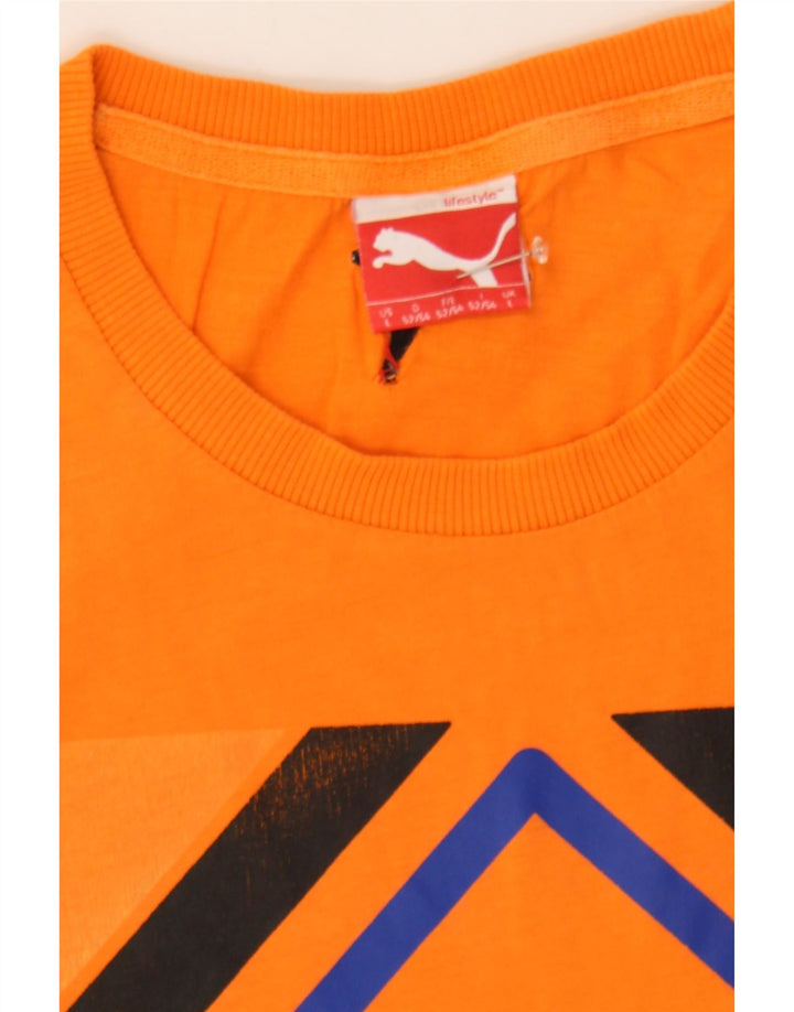 PUMA Mens Graphic T-Shirt Top Large Orange Cotton Vintage Puma and Second-Hand Puma from Messina Hembry 
