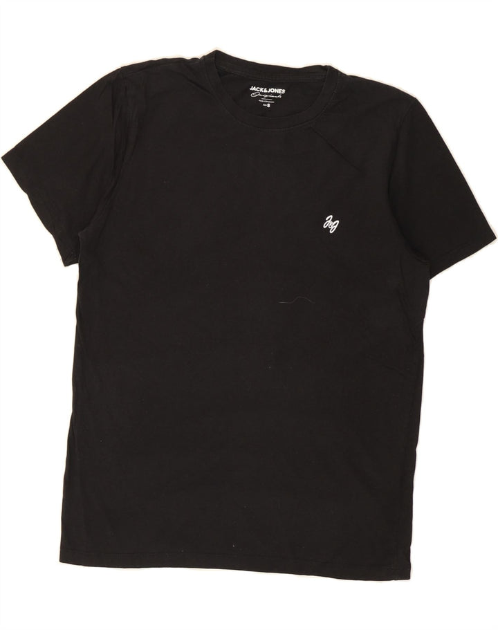 JACK & JONES Mens T-Shirt Top Small Black Cotton Vintage Jack & Jones and Second-Hand Jack & Jones from Messina Hembry 