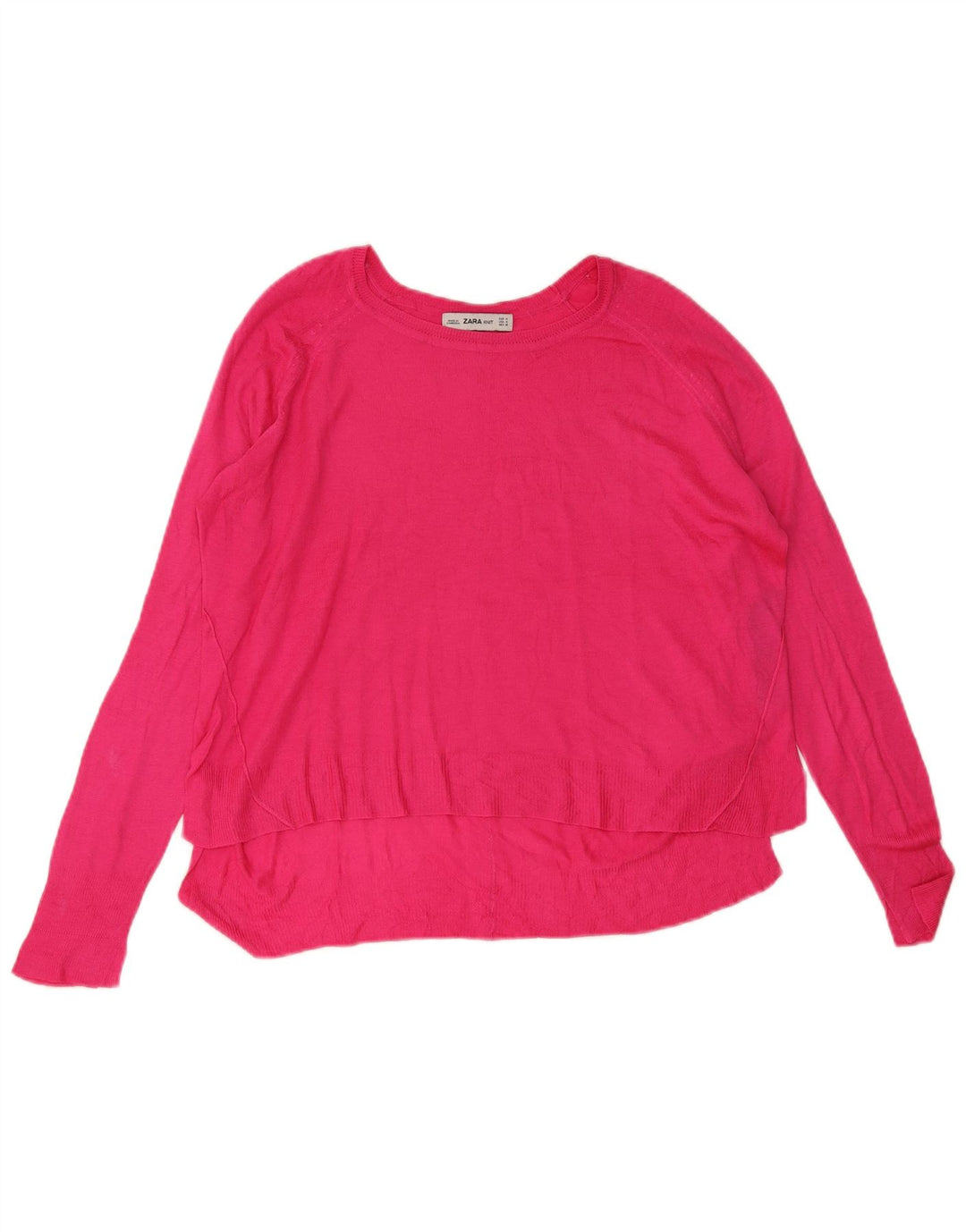 Maglione maglione oversize con scollo a barca da donna Zara UK 14 Viscosa rosa medio