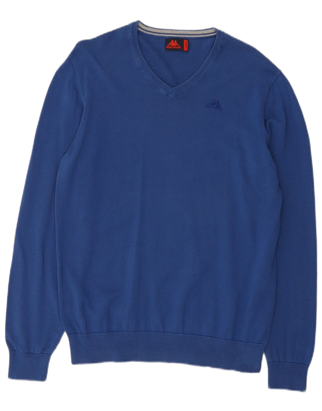 Maglione Kappa da uomo con scollo a V grande in cotone blu