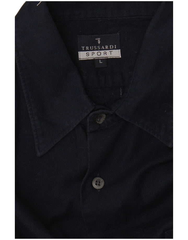 Camicia Trussardi Uomo Large Blu Navy