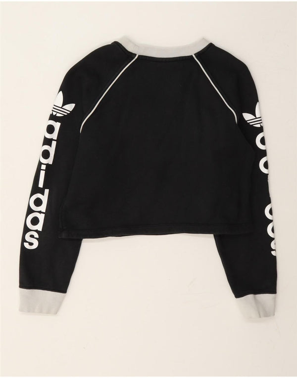 Felpa con grafica corta Adidas da donna UK 4 XS Colorblock grigio