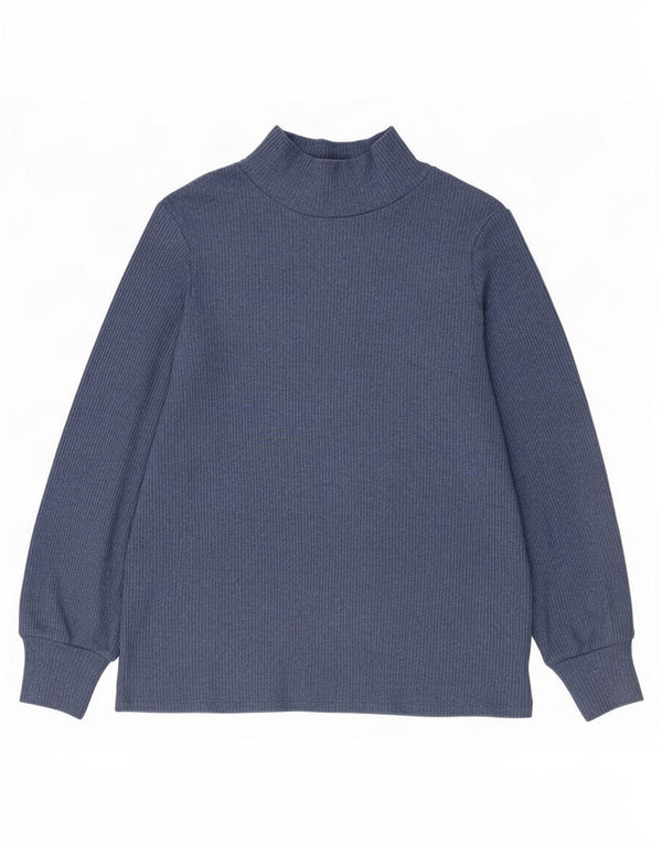 Maglione maglione da donna con collo alto M&Co UK 14 grande poliestere blu