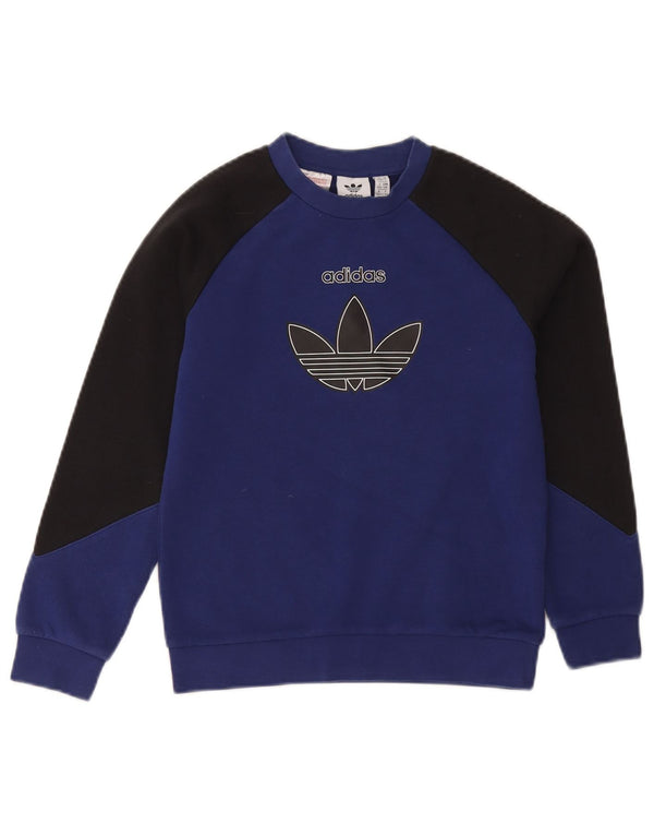 Felpa grafica Adidas da ragazzo, 9-10 anni, colore blu navy