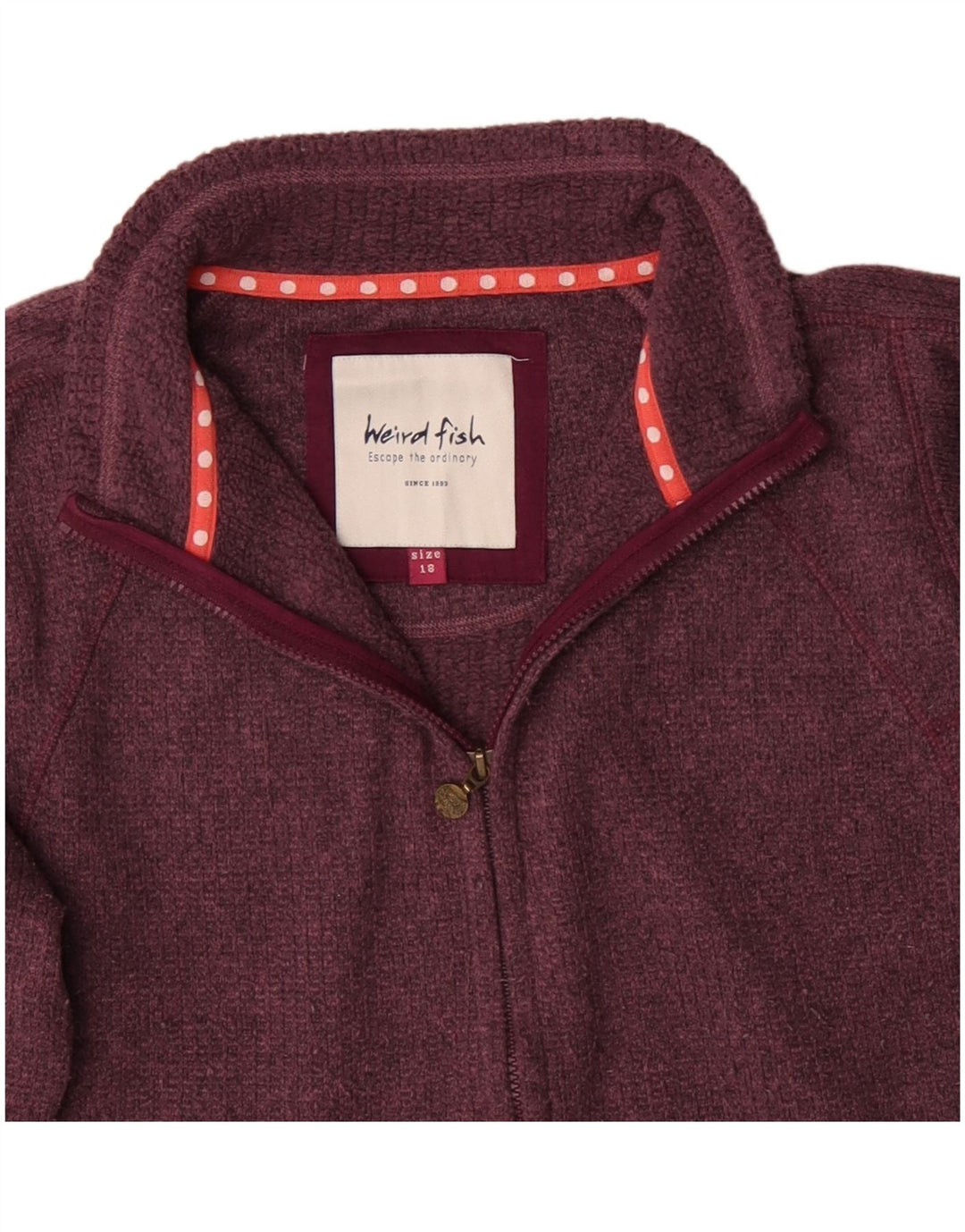 WEIRD FISH Maglione cardigan oversize da donna UK 18 XL Bordeaux poliestere