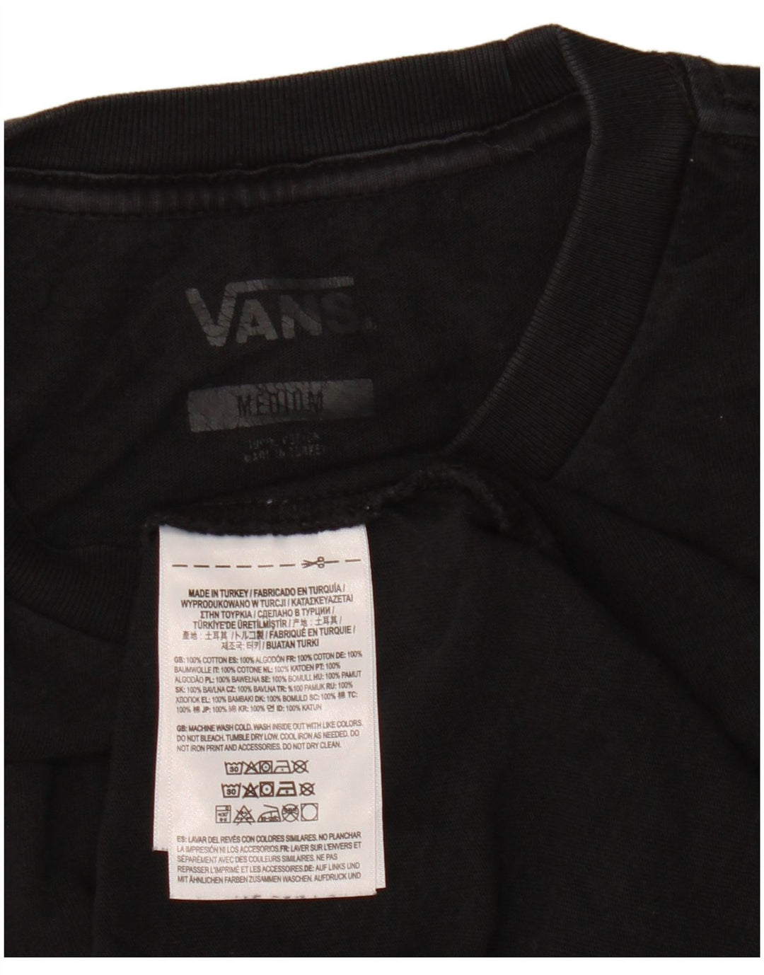 T-shirt da uomo VANS Top in cotone nero medio