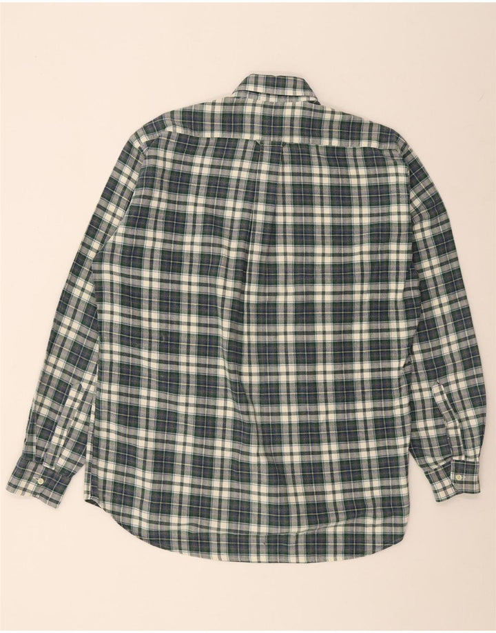 Camicia vintage da uomo in flanella di cotone a quadri verde medio
