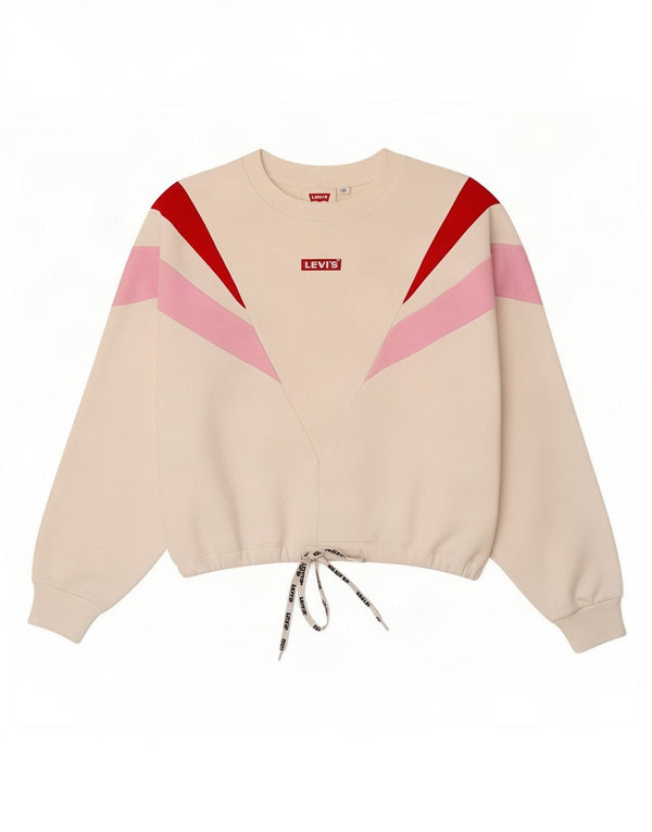 Levi's Donna Felpa Oversize Maglione UK 10 Small White Colourblock