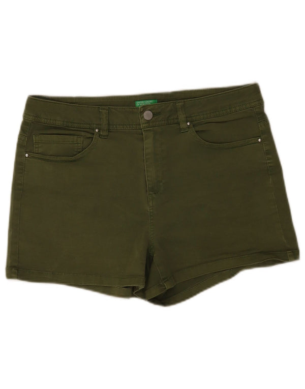 Pantaloncini casual da donna Benetton UK 14 Large W32 Verde