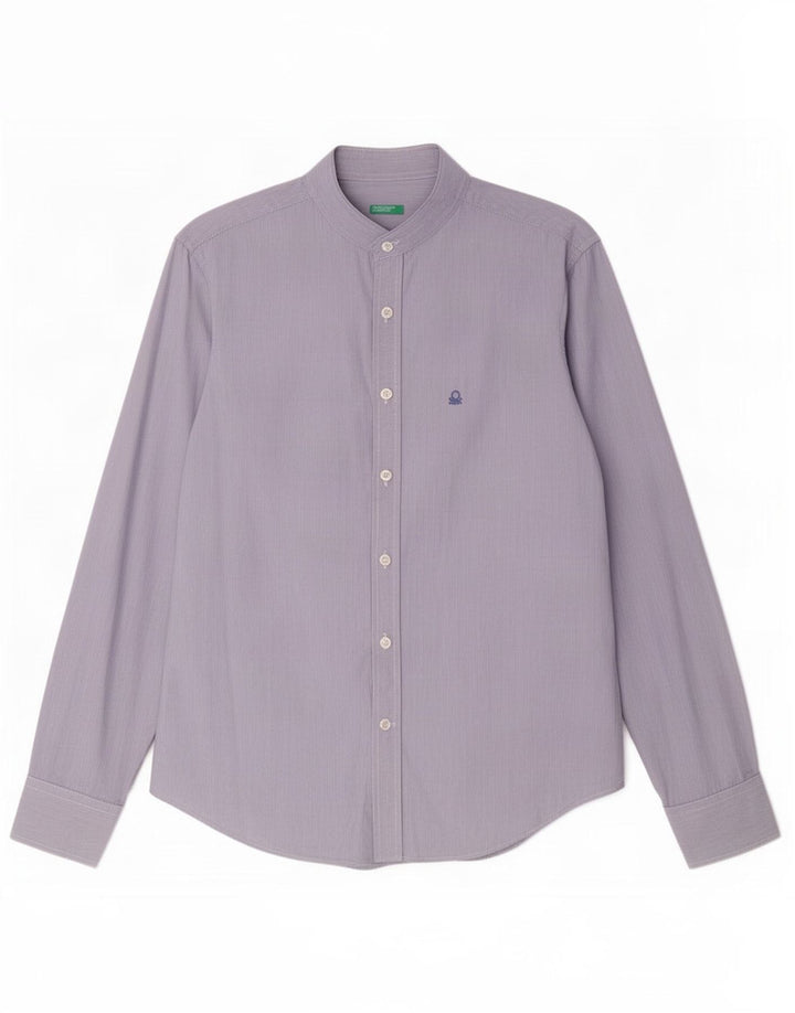 Camicia Benetton Uomo Piccolo Gessato Blu