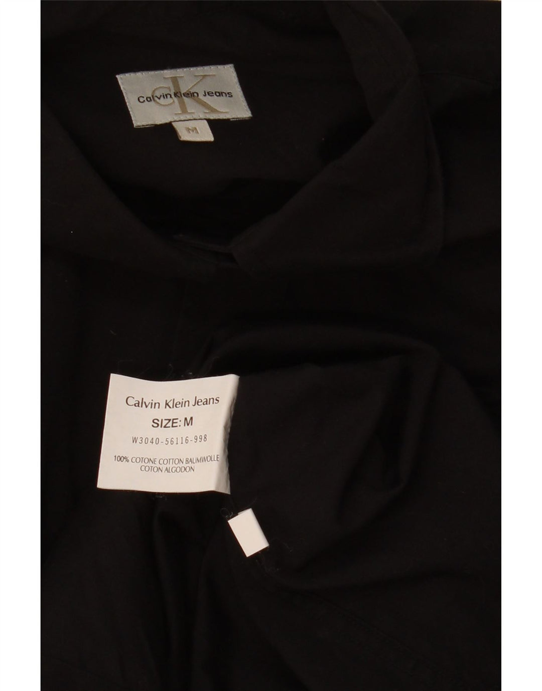 CALVIN KLEIN Camicia oversize da donna UK 14 Medio Nero Cotone