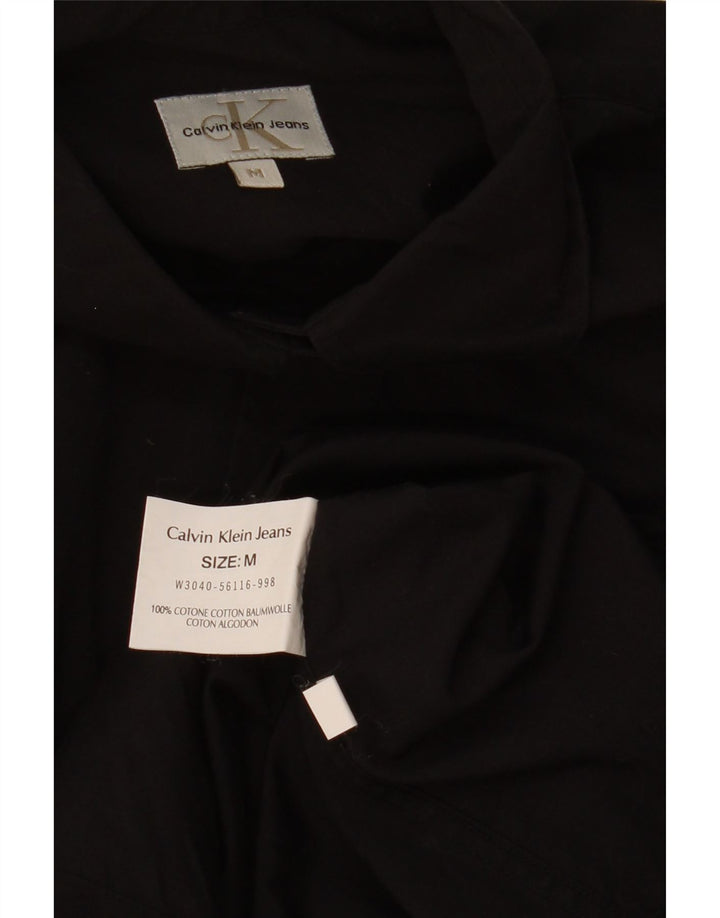 CALVIN KLEIN Camicia oversize da donna UK 14 Medio Nero Cotone