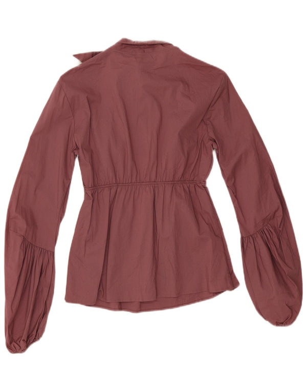 Camicetta a maniche lunghe con allacciatura frontale da donna Benetton Top UK 10 Small Rosa