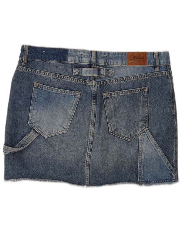 Gonna in denim da donna Superdry W30 cotone blu medio