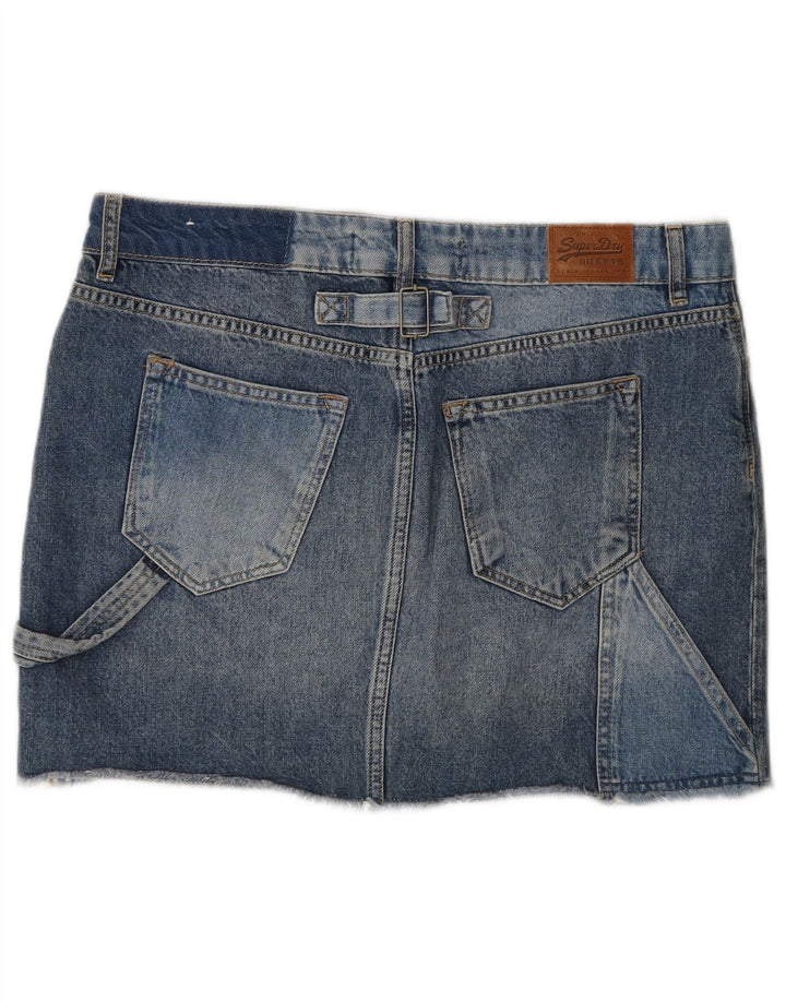Gonna in denim da donna Superdry W30 cotone blu medio