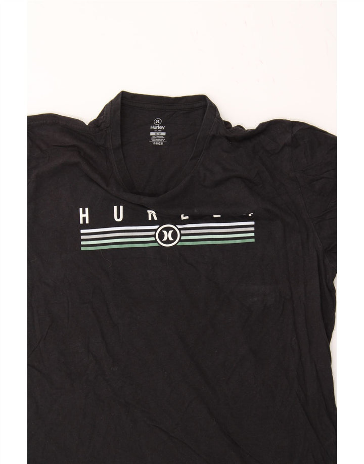 HURLEY Mens Graphic T-Shirt Top Medium Black Cotton Vintage Hurley and Second-Hand Hurley from Messina Hembry 