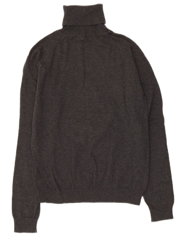 Maglione maglione collo alto da donna ZARA UK 18 XL cotone grigio