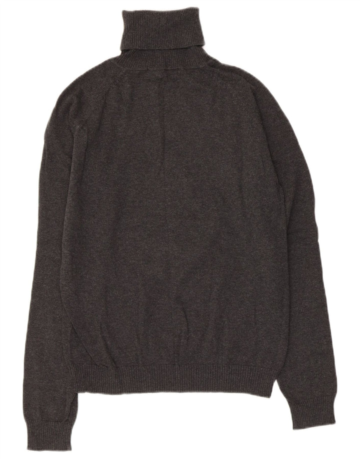 Maglione maglione collo alto da donna ZARA UK 18 XL cotone grigio