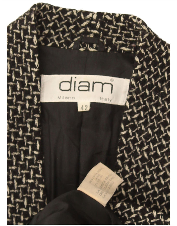 Giacca blazer vintage da donna a 3 bottoni IT 42 lana nera media