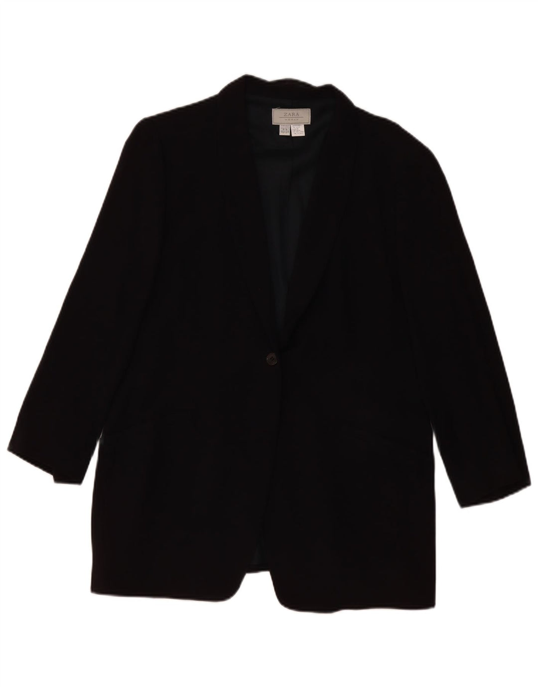 Giacca Blazer ZARA da Donna con Maniche a 1 Bottone e 3/4 EU 44 XL Rayon Nero