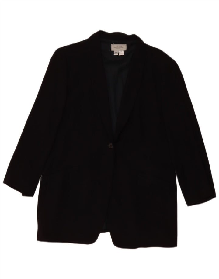 Giacca Blazer ZARA da Donna con Maniche a 1 Bottone e 3/4 EU 44 XL Rayon Nero