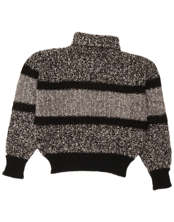 Maglione maglione corto da donna Lorsay con collo alto UK 14 blocco colore nero medio