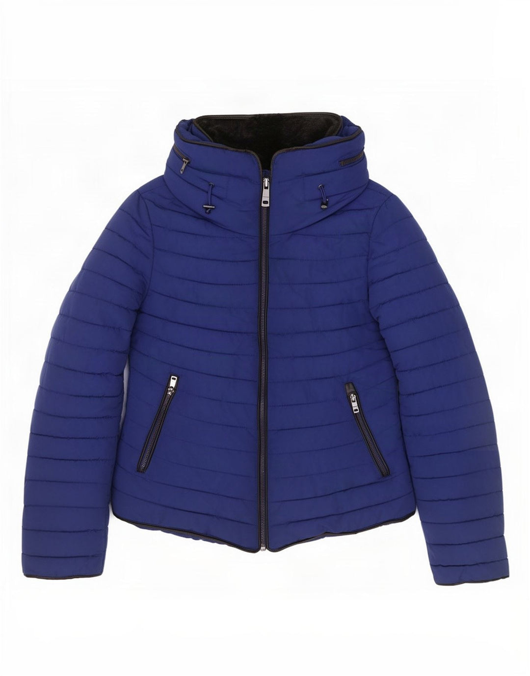 Giacca imbottita con cappuccio da donna Zara UK 10 piccola blu