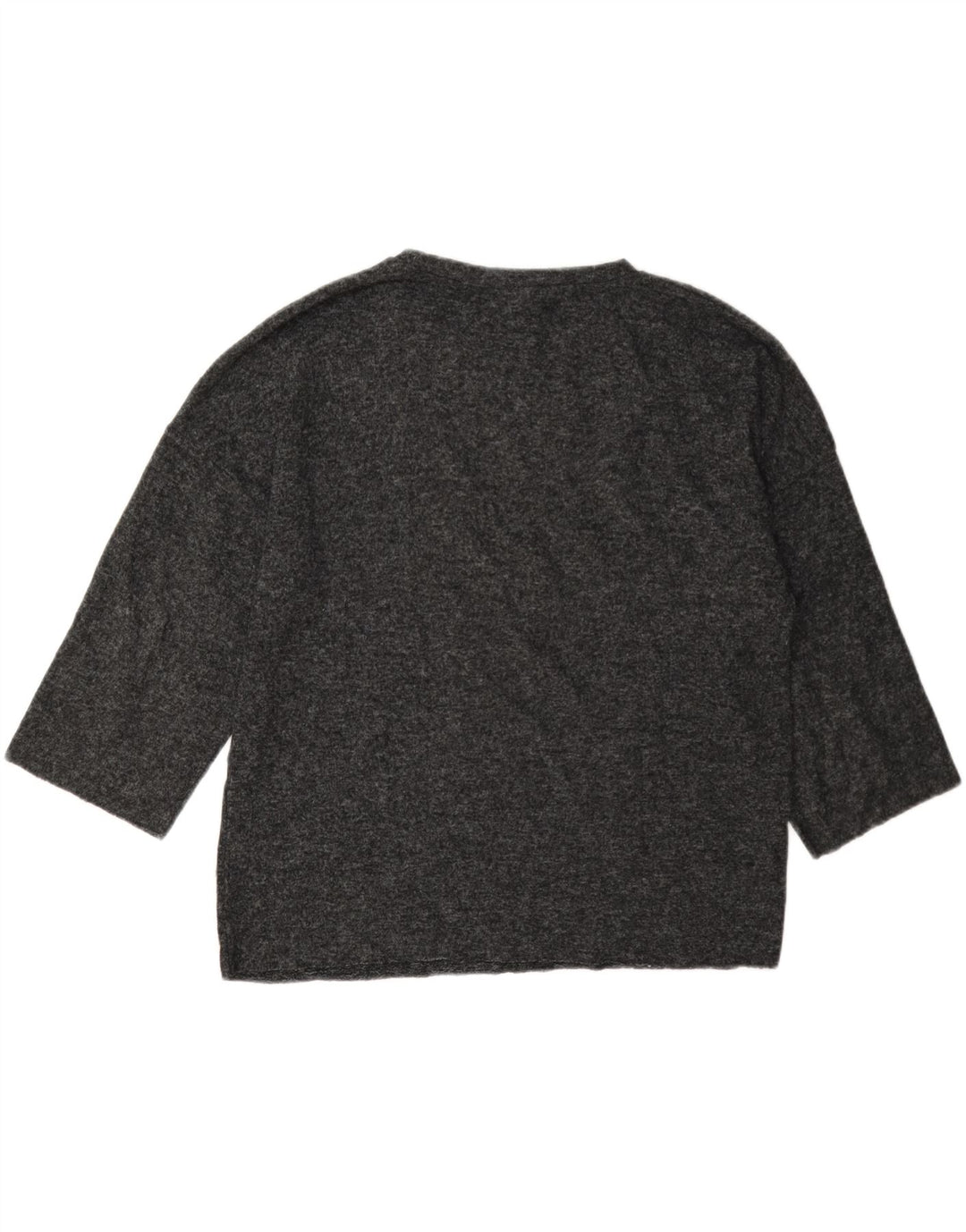 Top Zara da donna oversize manica 3/4 UK 10 piccolo grigio maculato